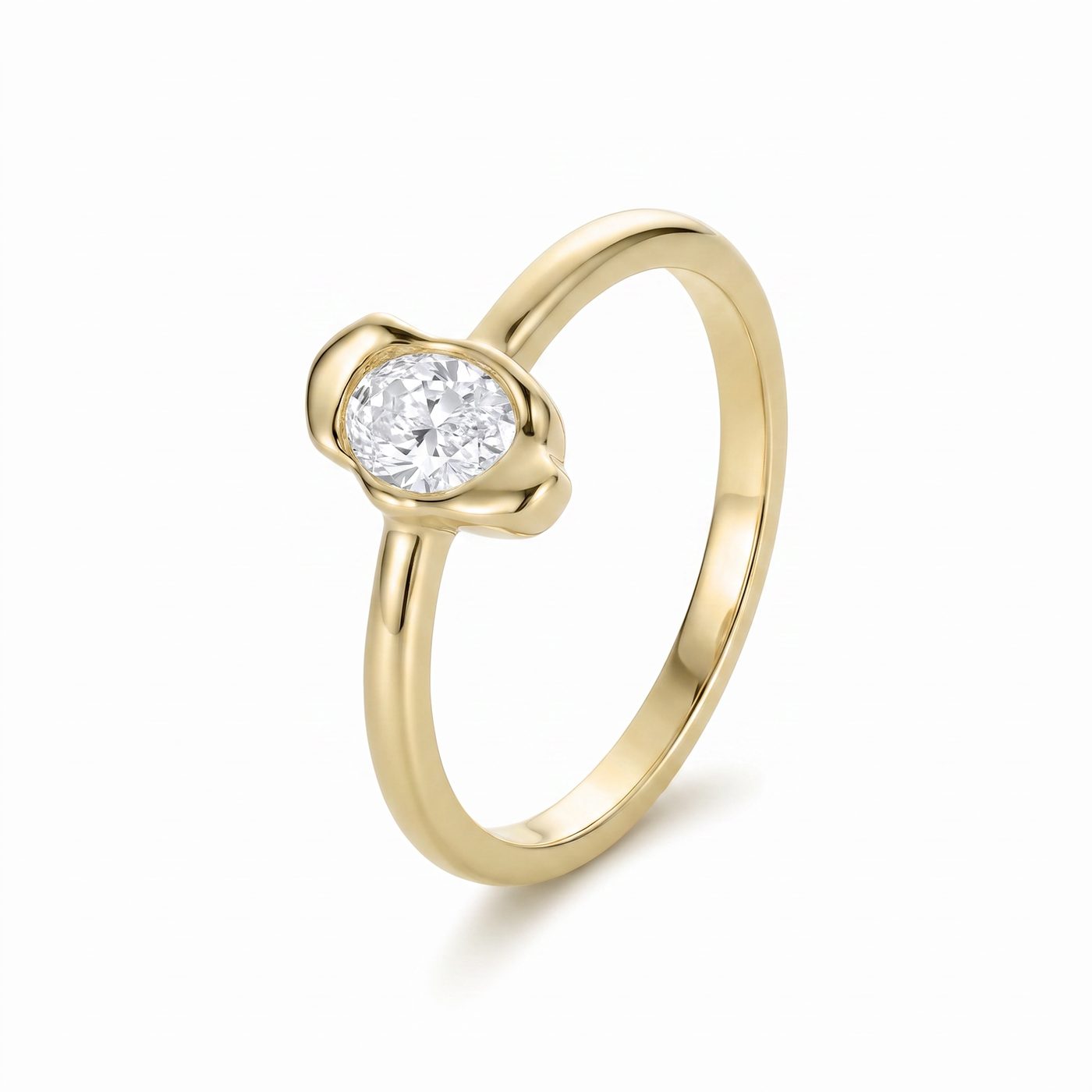 0.40ct Oval Diamond Abstract Bezel Ring