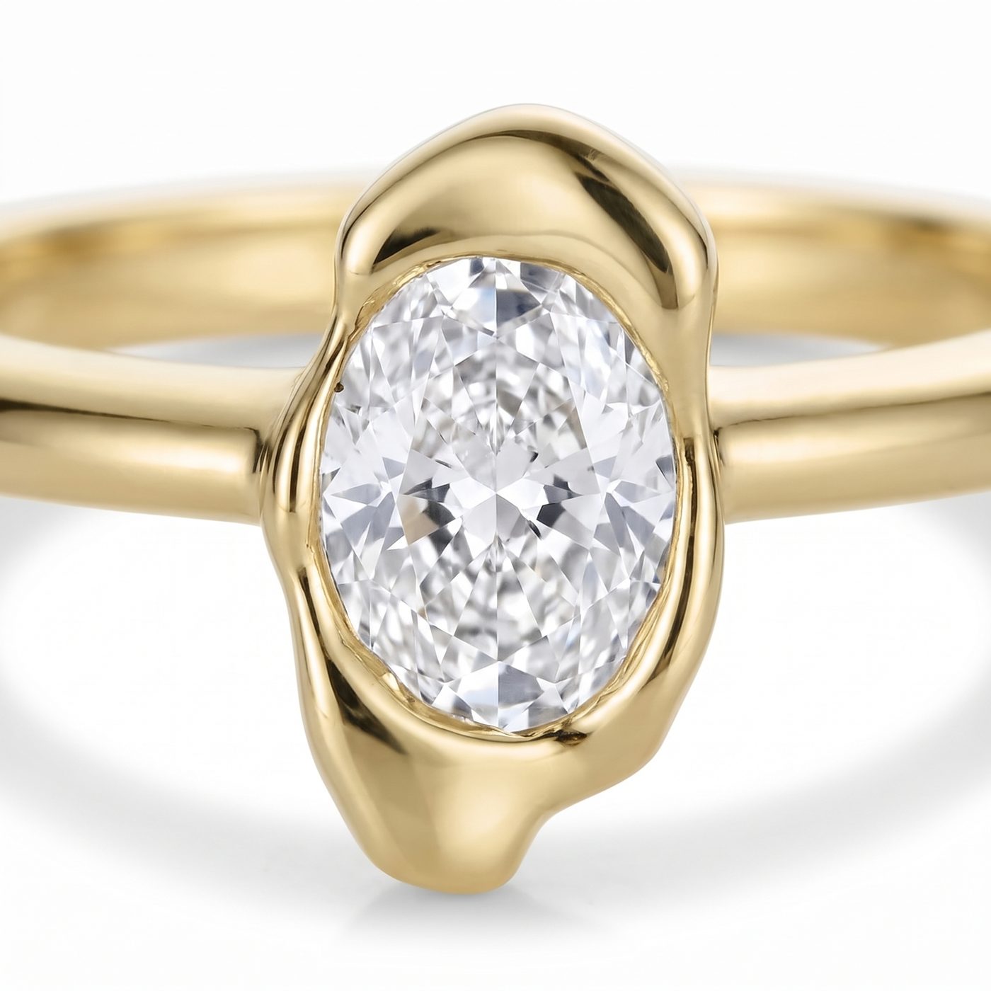 0.40ct Oval Diamond Abstract Bezel Ring