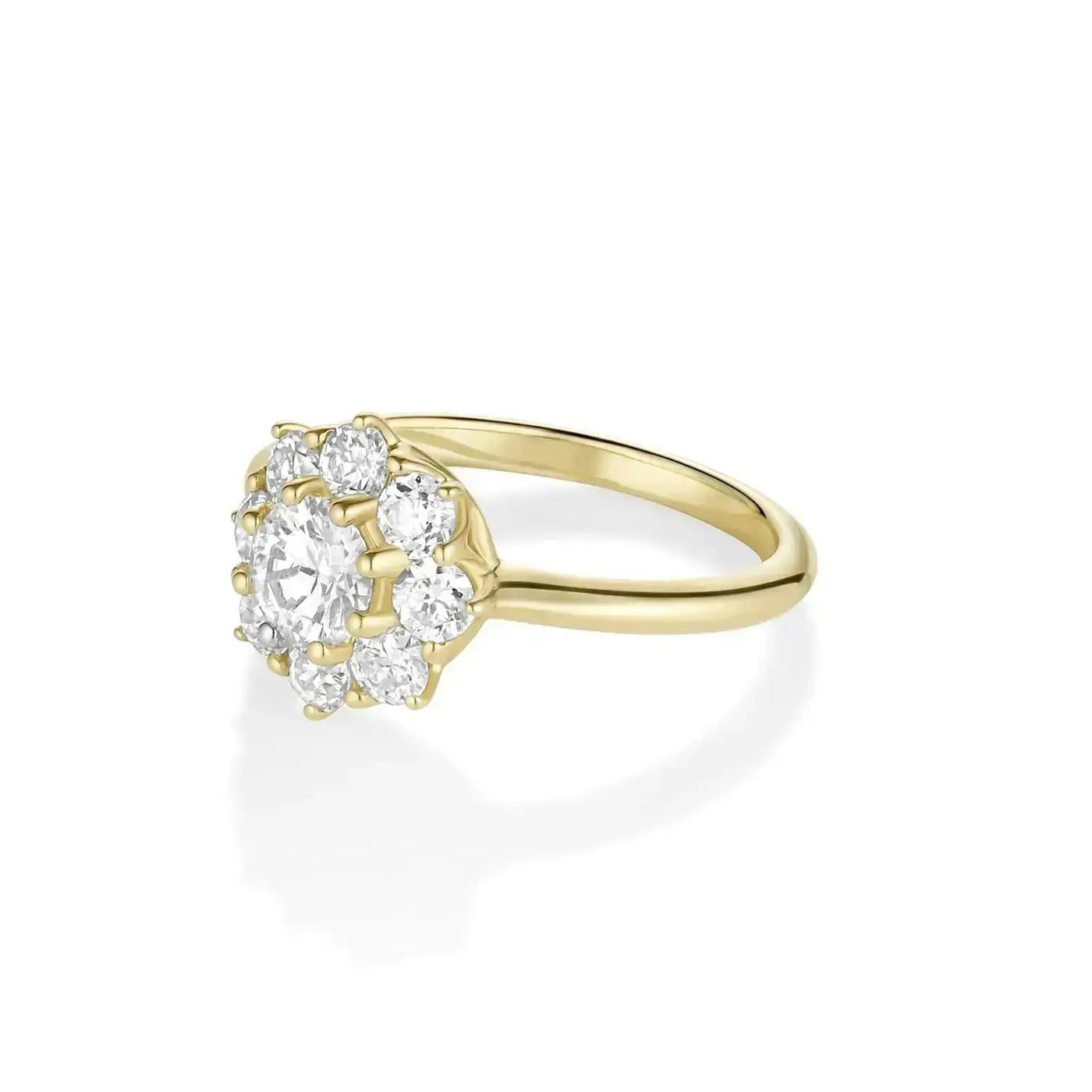 0.80ctw Old European Diamond Noa Petals Engagement Ring
