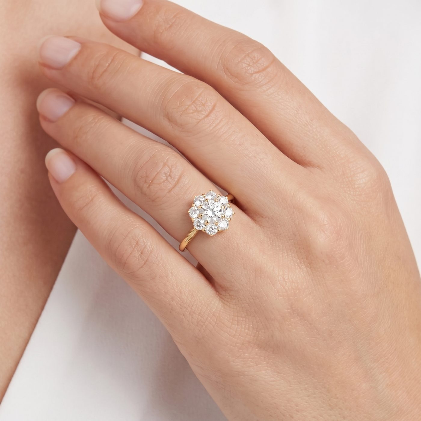 0.80ctw Old European Diamond Noa Petals Engagement Ring