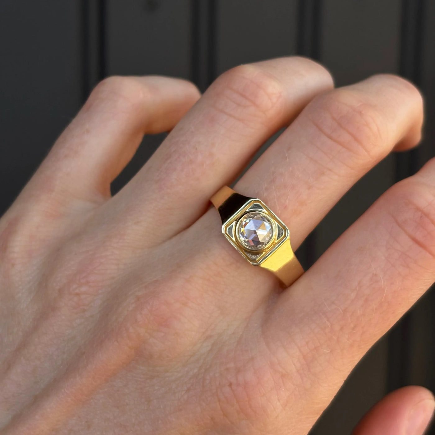 1.11ct Rose Cut Men's Signet