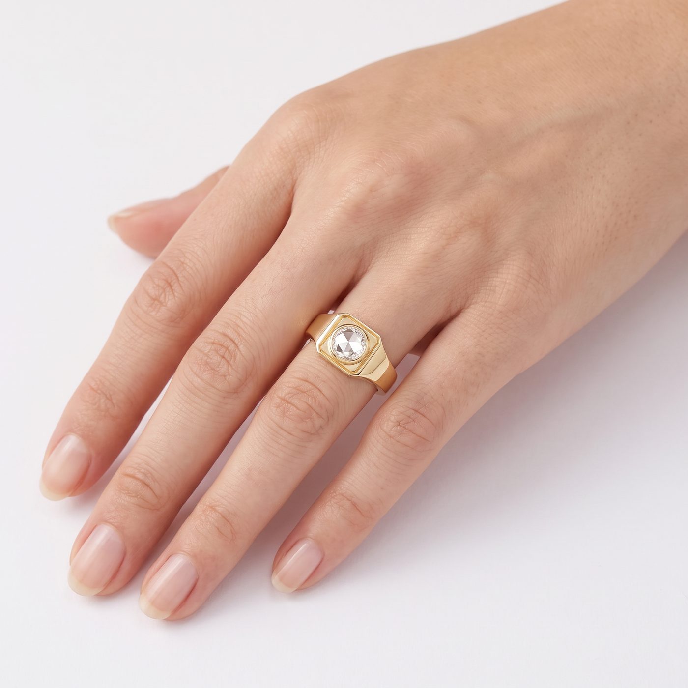 1.11ct Rose Cut Men's Signet