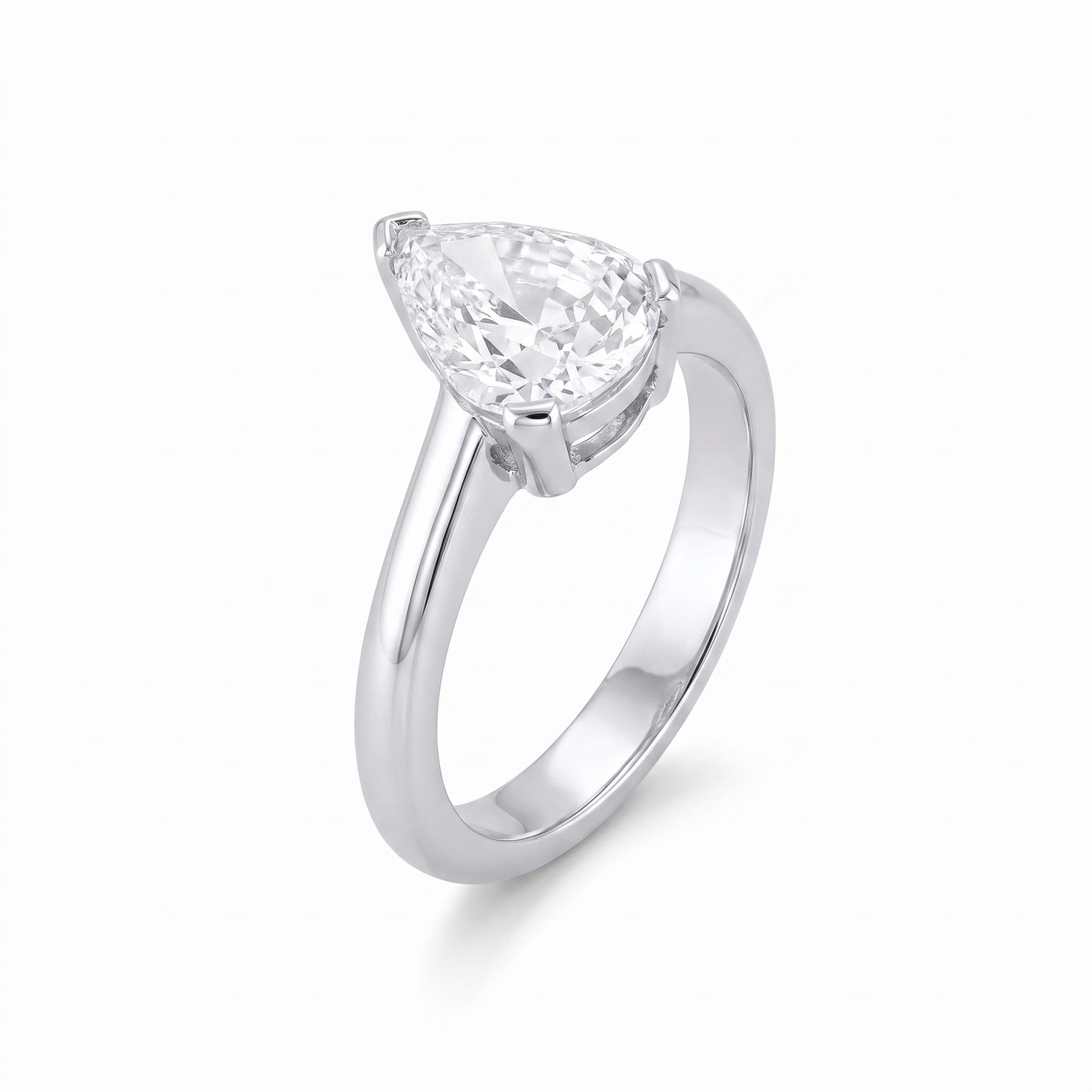 1.74ct Antique Pear Sloane Engagement Ring