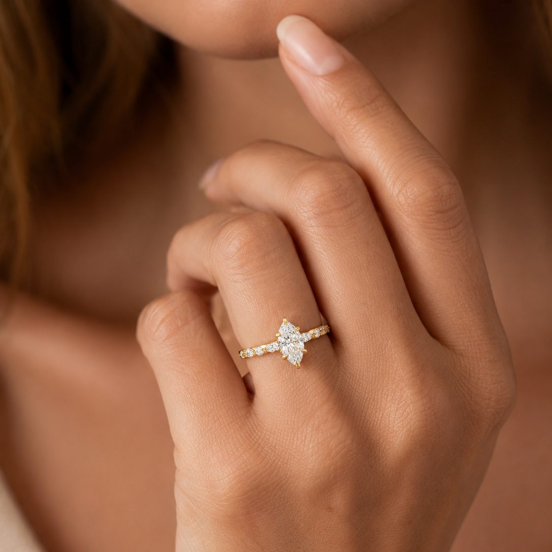 Marquise Diamond Engagement Ring 1 CT 71336