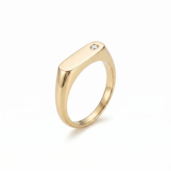1102 Diamond Signet Ring