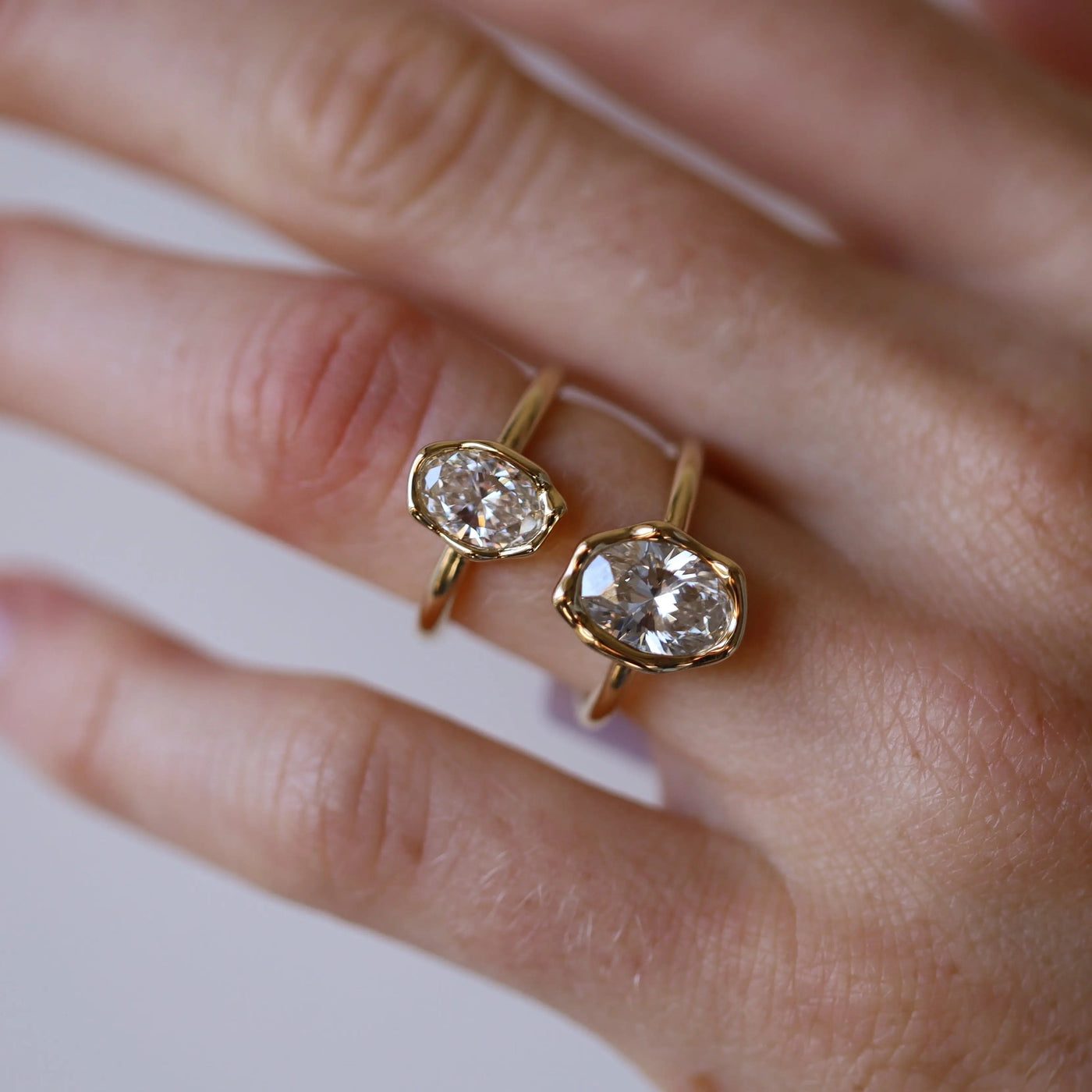 2.00ct Lab-Created Diamond Abstract Bezel Ring