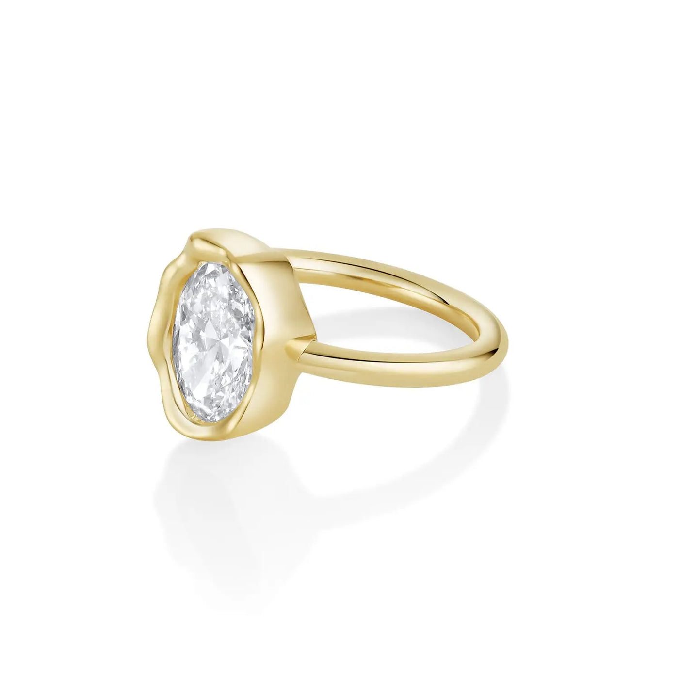 2.00ct Lab-Created Diamond Abstract Bezel Ring