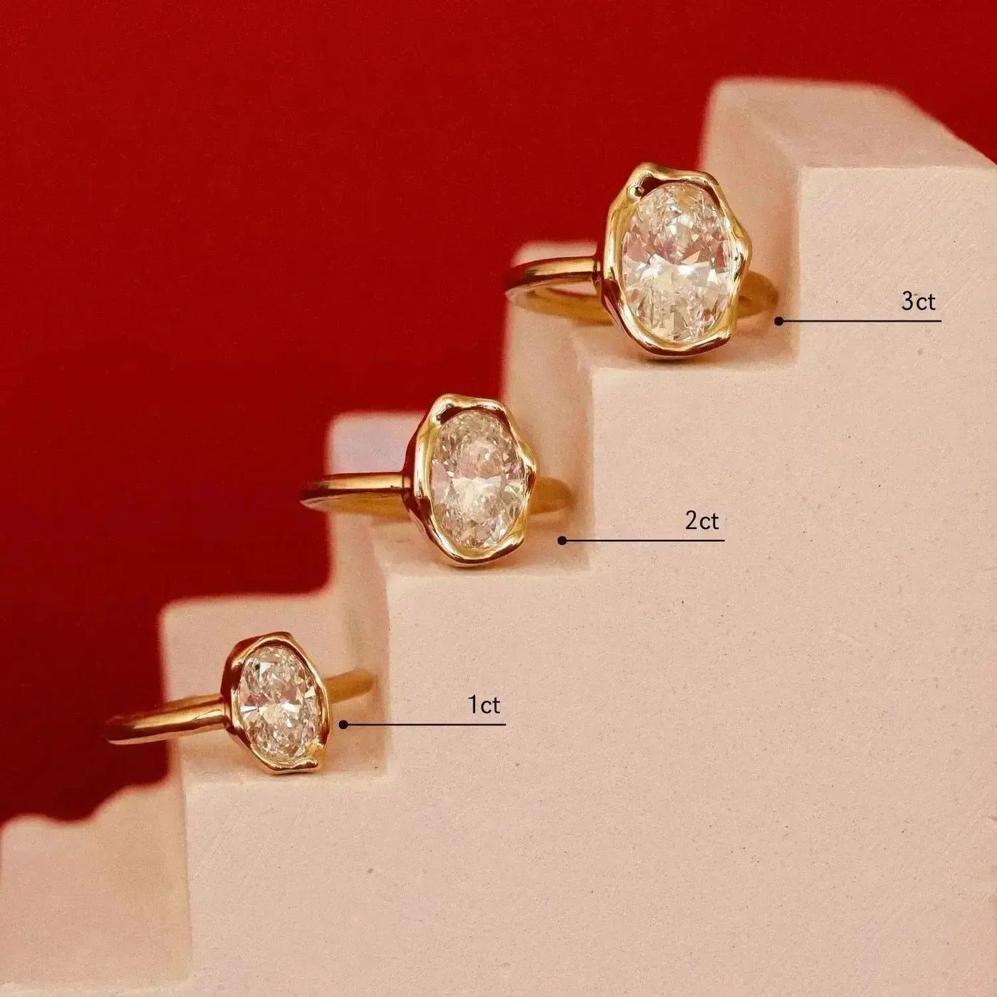 2.00ct Lab-Created Diamond Abstract Bezel Ring