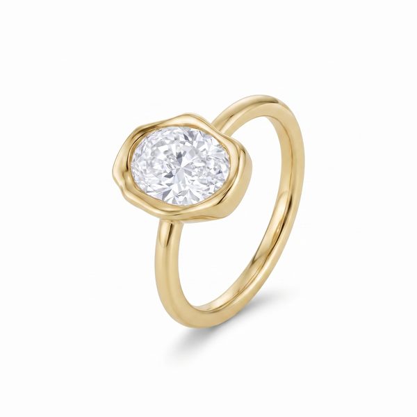2.00ct Lab-Created Diamond Abstract Bezel Ring