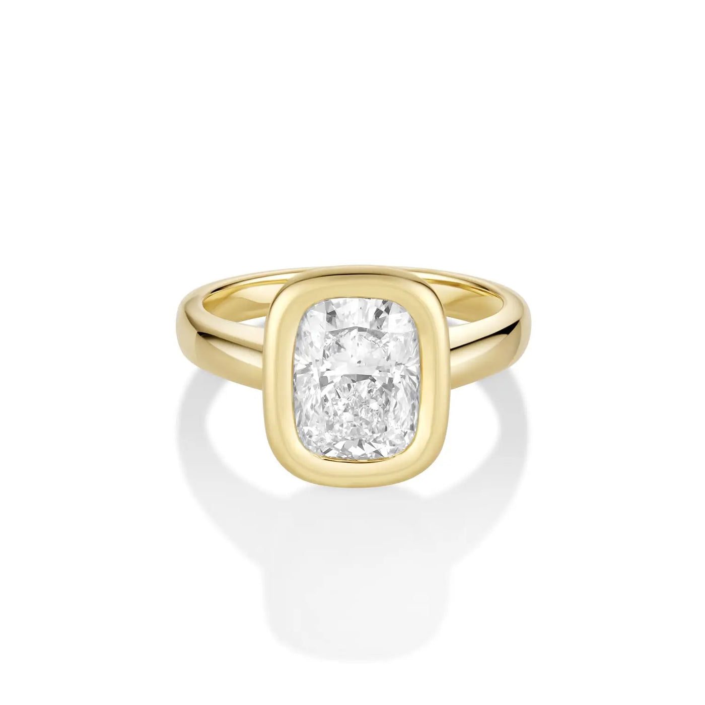 2.55ct Lab-Created Cushion Diamond Stevie Bezel Ring