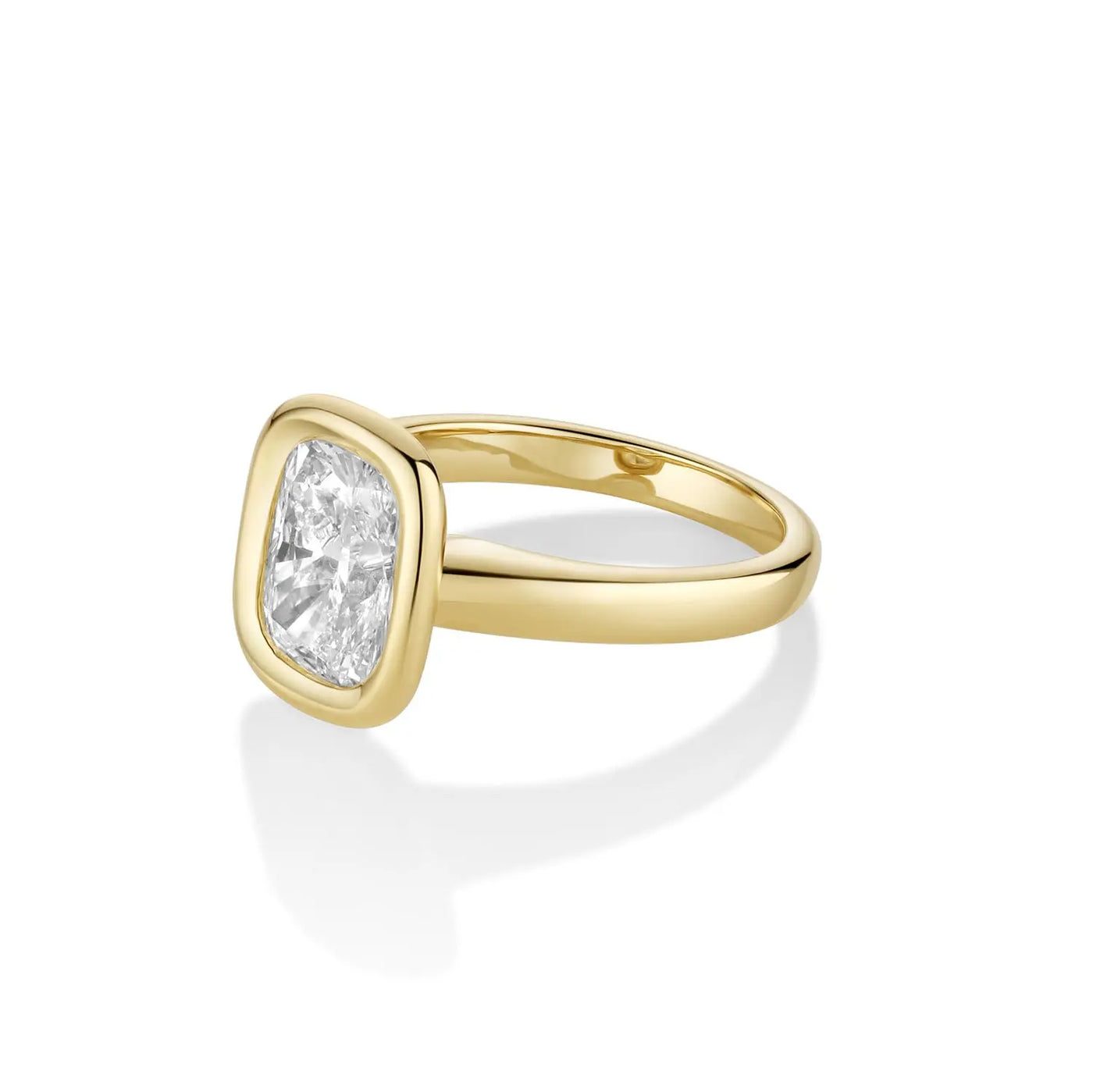 2.55ct Lab-Created Cushion Diamond Stevie Bezel Ring