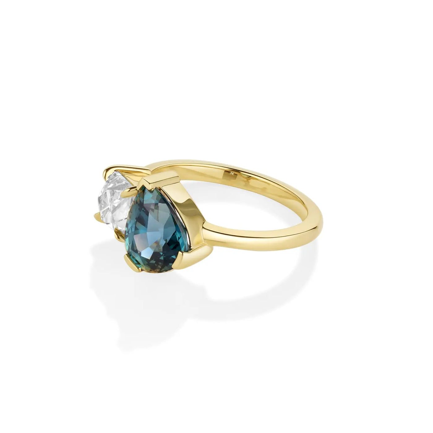 2.56ct Sapphire and Antique Diamond Toi et Moi Ring
