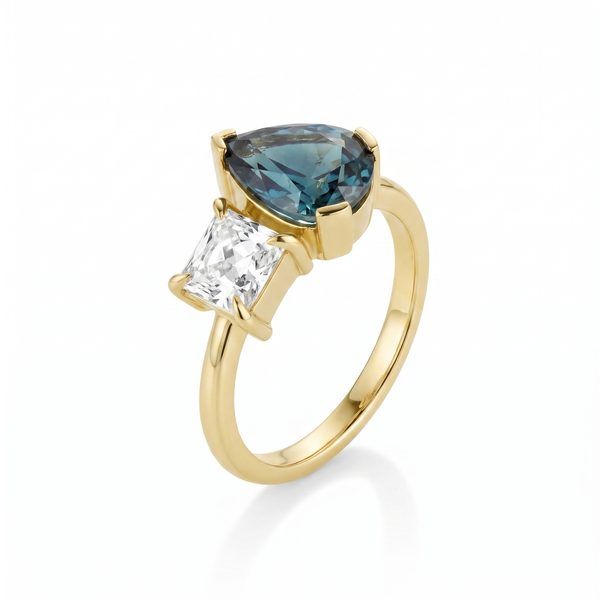 2.56ct Sapphire and Antique Diamond Toi et Moi Ring