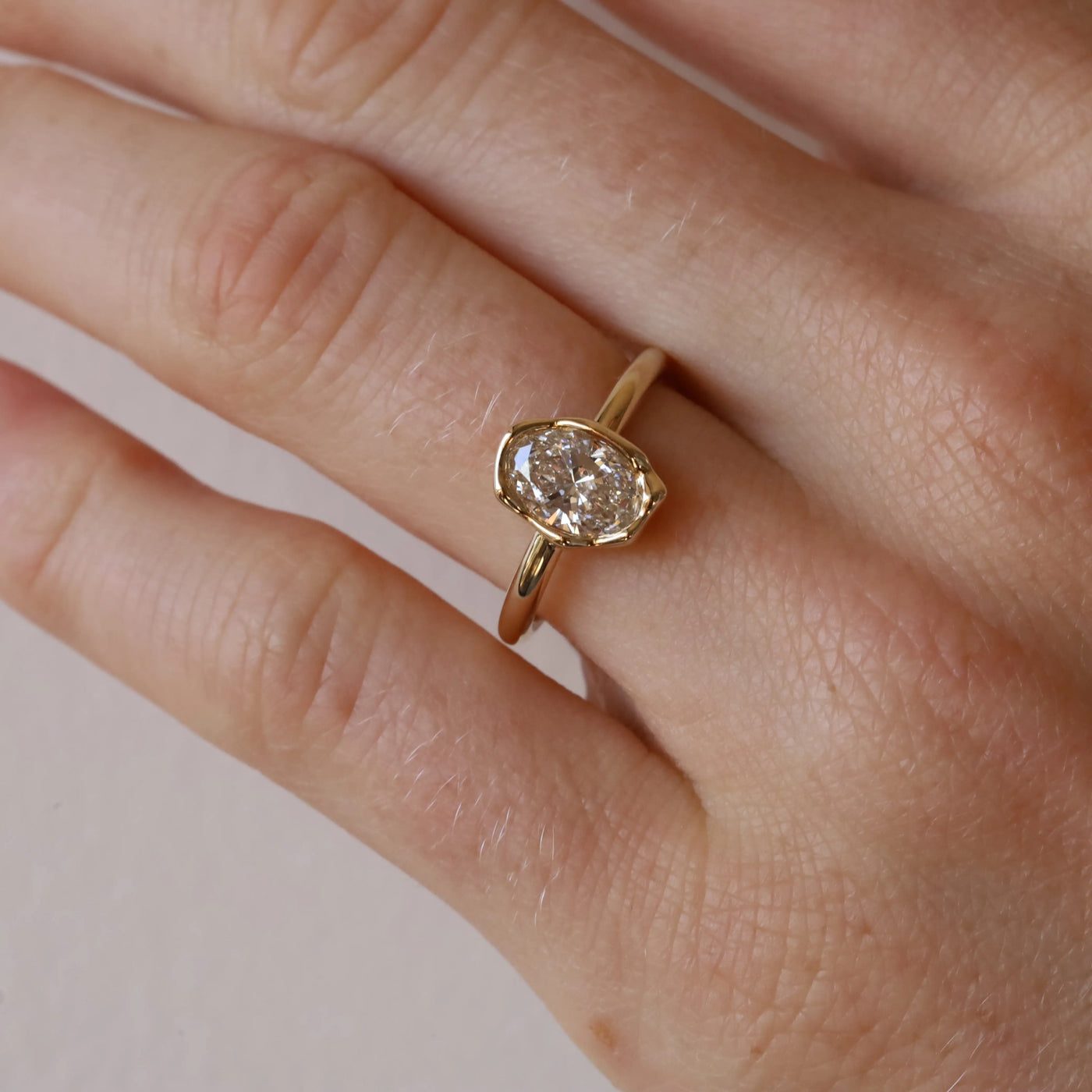 1.01ct Lab-Created Diamond Abstract Bezel Ring