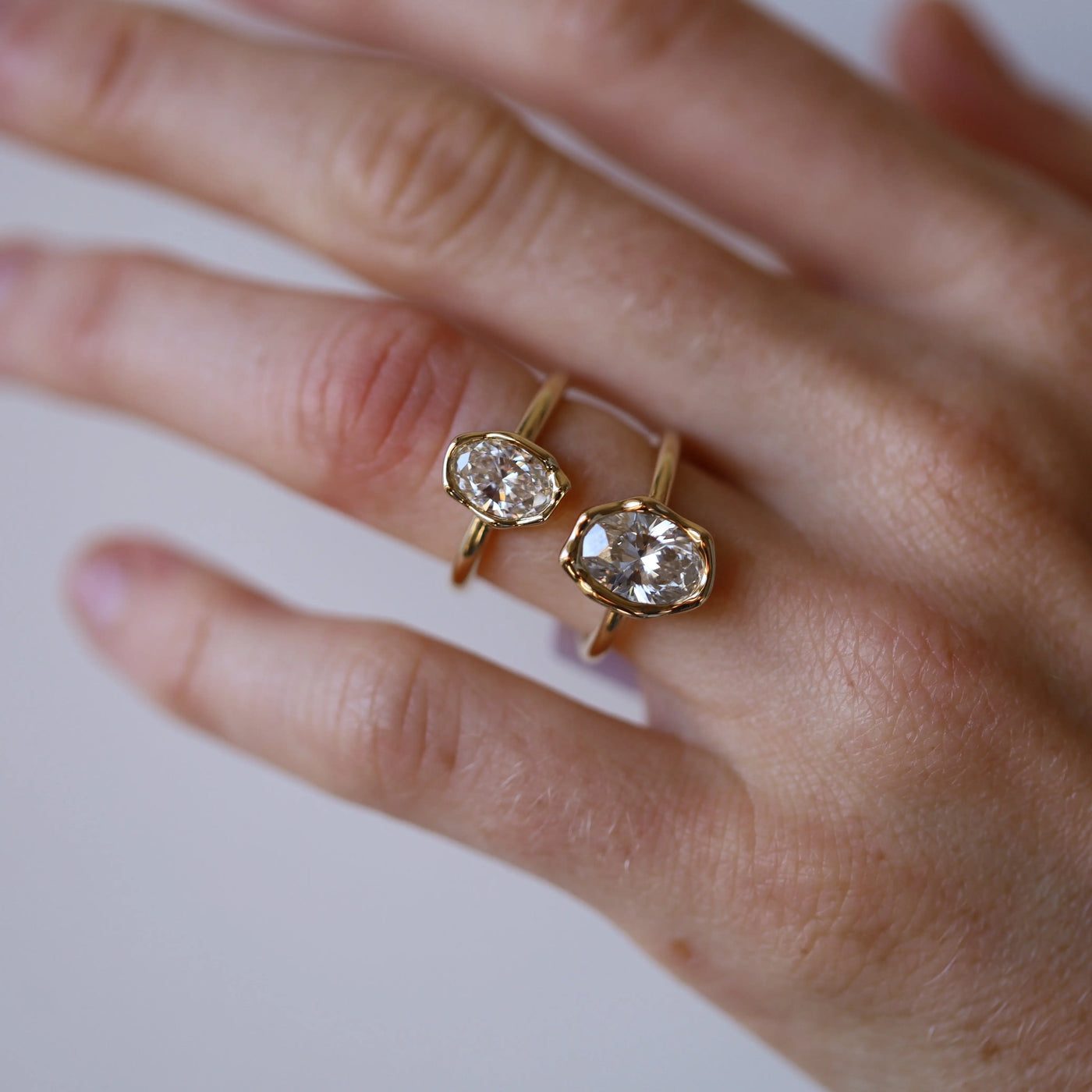 1.01ct Lab-Created Diamond Abstract Bezel Ring