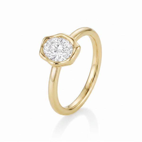 1.01ct Lab-Created Diamond Abstract Bezel Ring