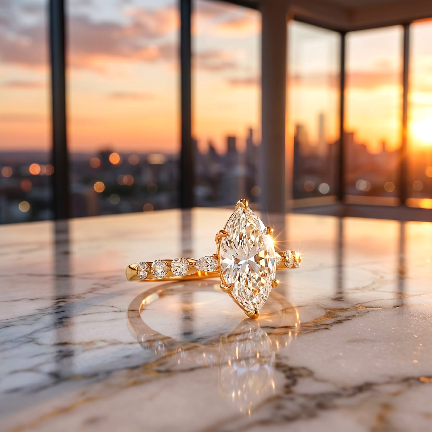 Marquise Diamond Engagement Ring 2 CT 71343