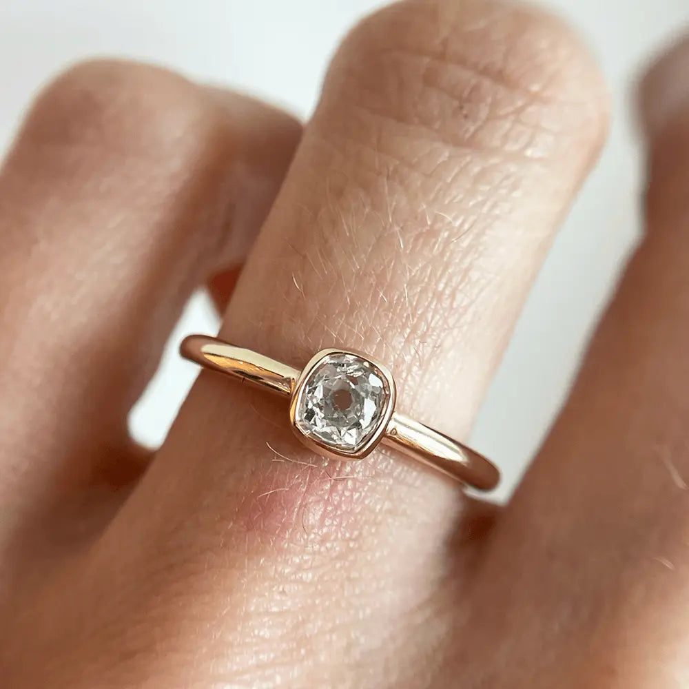 0.38ct Old Mine Diamond Sweet Pea Ring