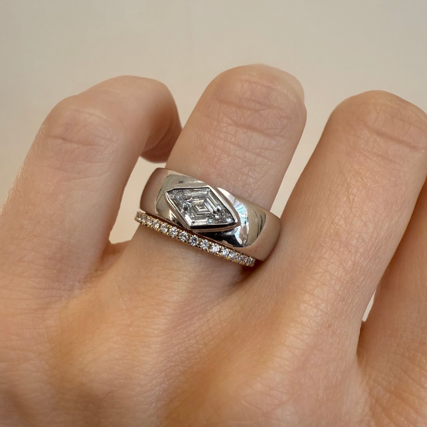 0.53ct White Diamond Kite Cigar Band