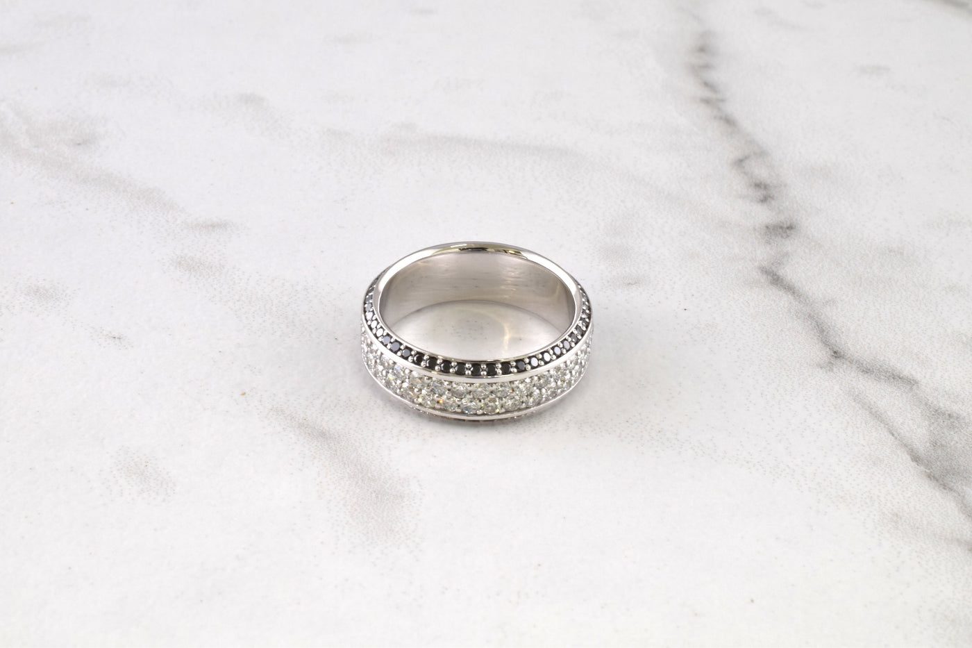 8mm Olympia Ring W/ Black Diamond Edge