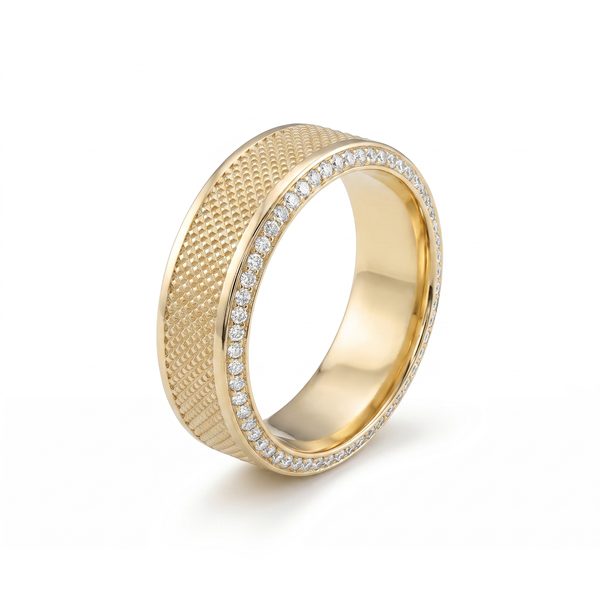 8mm Studded Band W/ Diamonds