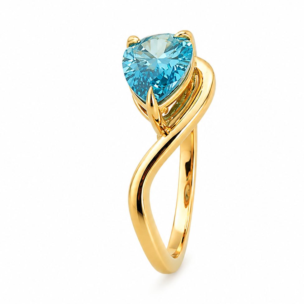 Fancy Color Pear Twist Diamond Ring 71542
