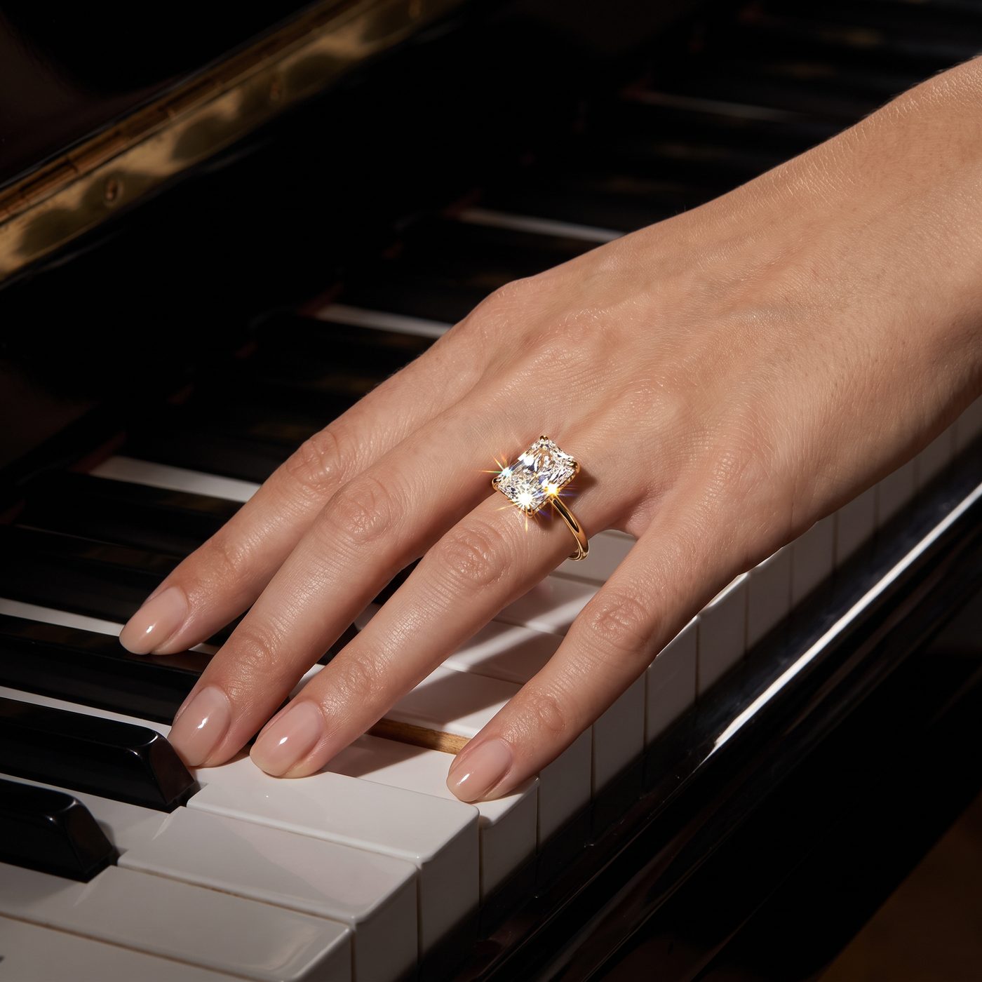 Beverly Radiant Hidden Halo Engagement Ring 71639