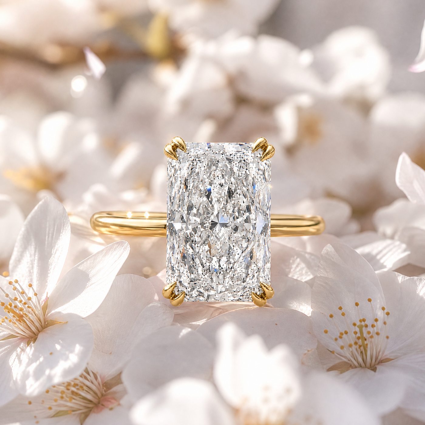 Beverly Radiant Hidden Halo Engagement Ring 71639