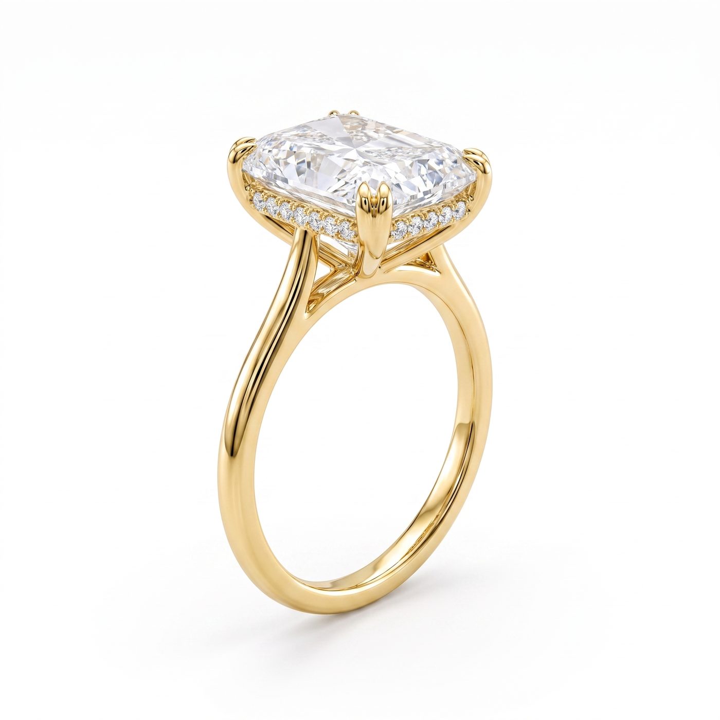Beverly Radiant Hidden Halo Engagement Ring 71639