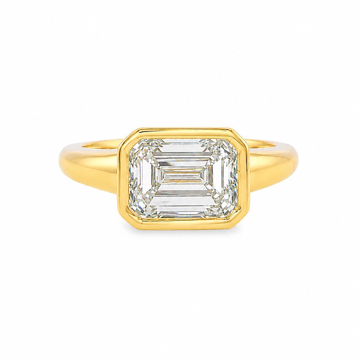 East West Bezel Emerald Ring 71523