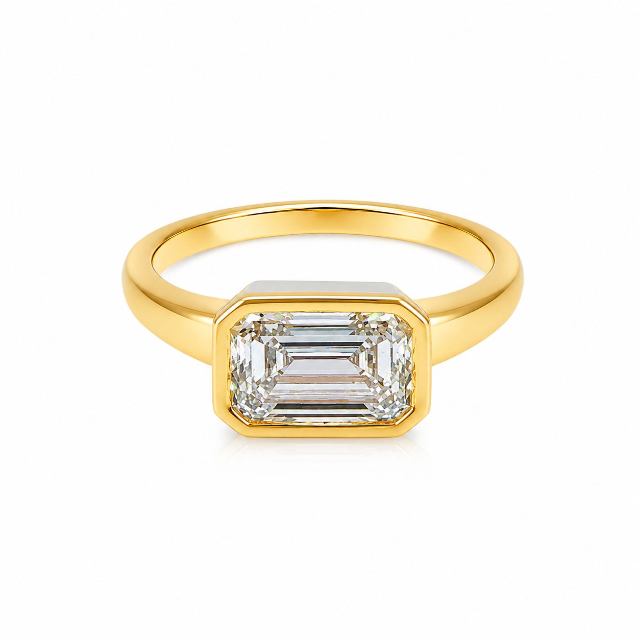 East West Bezel Emerald Ring 71523