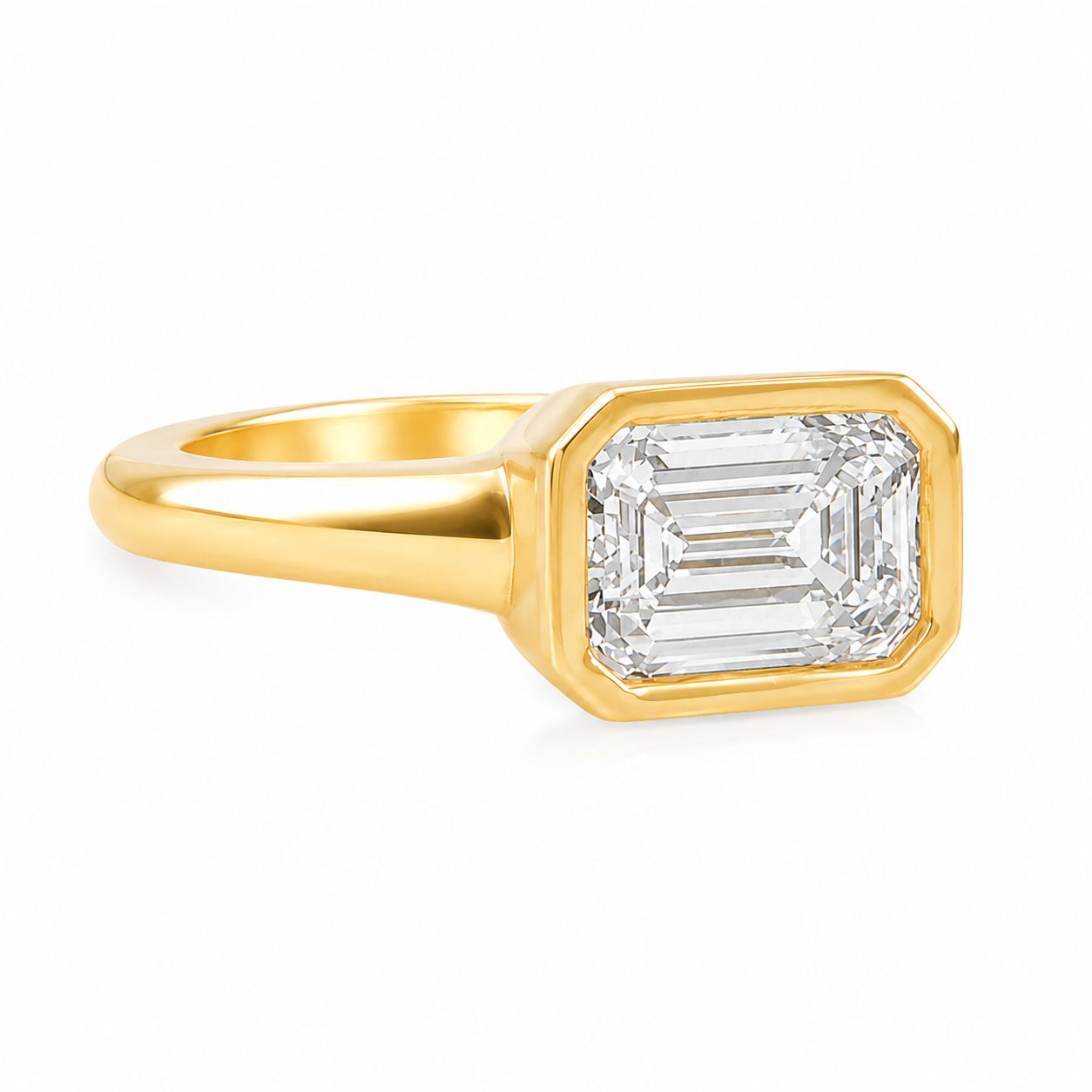 East West Bezel Emerald Ring 71523