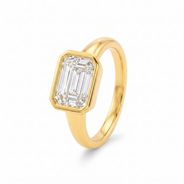 East West Bezel Emerald Ring 71523