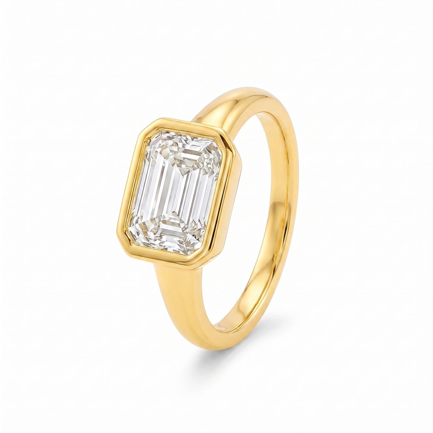 East West Bezel Emerald Ring 71523