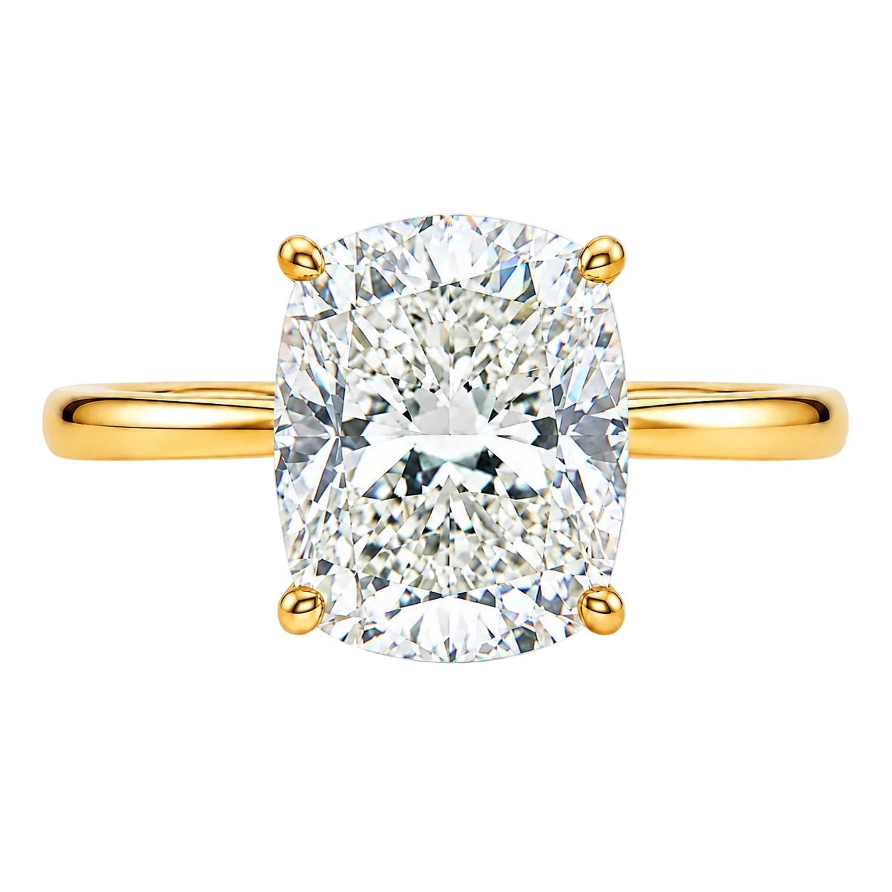 Elongated Cushion Cathedral Engagement Ring 71731