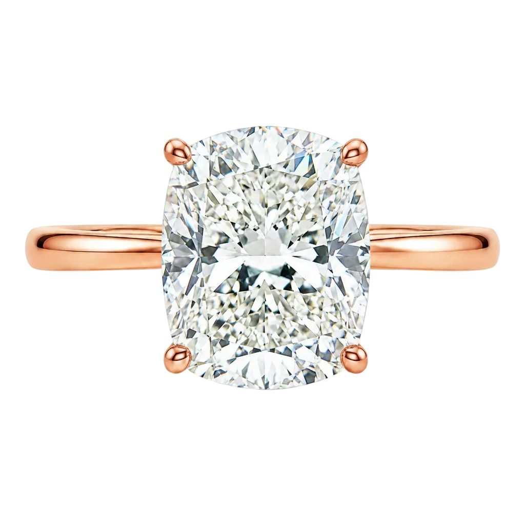 Elongated Cushion Cathedral Engagement Ring 71731