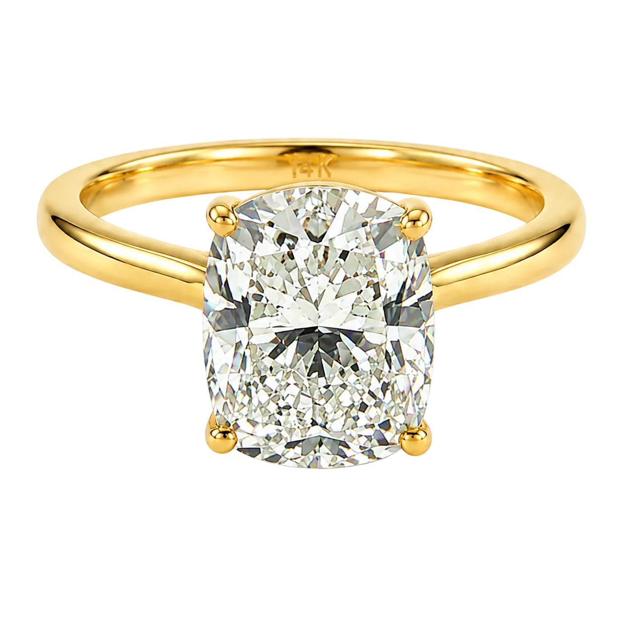 Elongated Cushion Cathedral Engagement Ring 71731