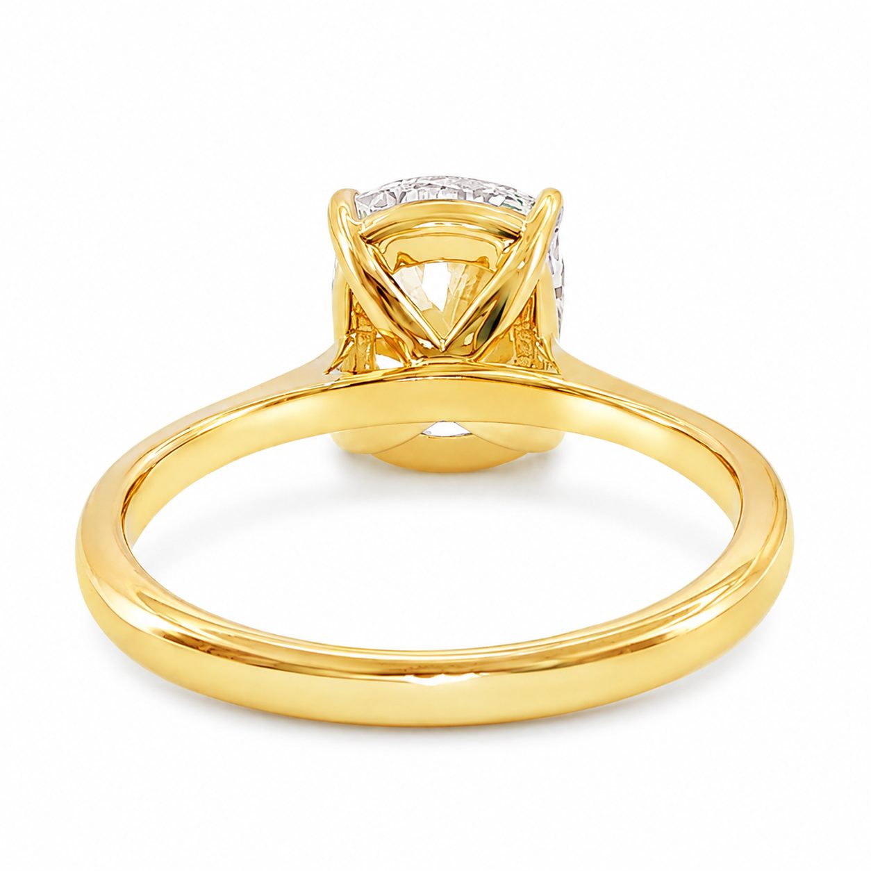 Elongated Cushion Cathedral Engagement Ring 71731
