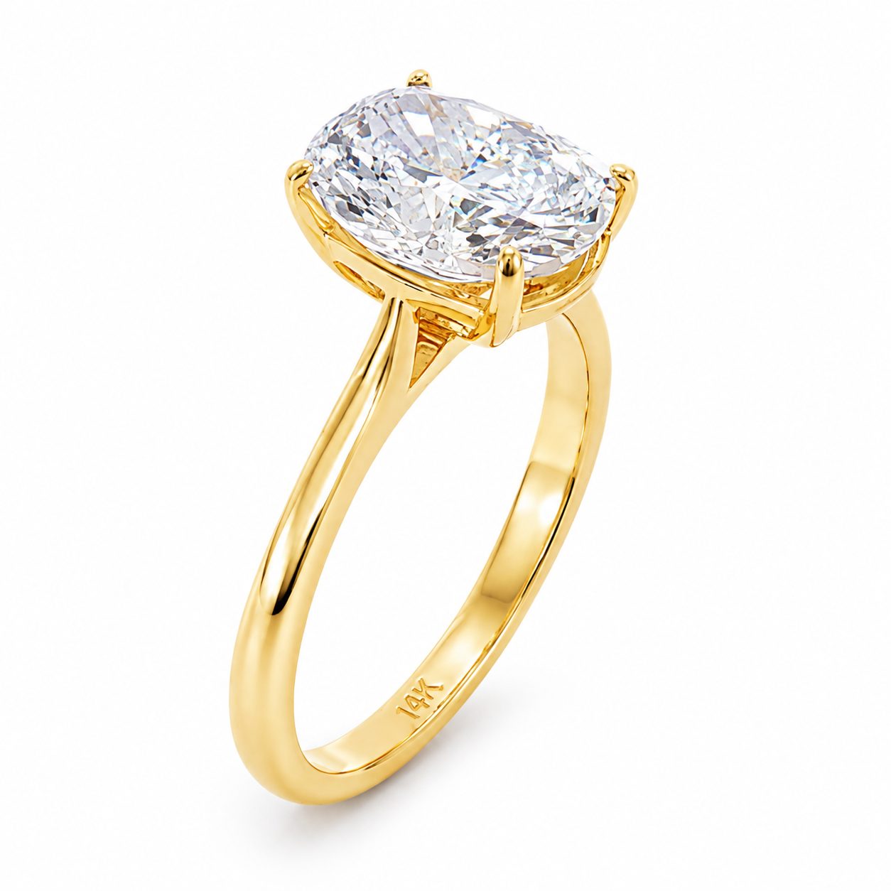 Elongated Cushion Cathedral Engagement Ring 71731