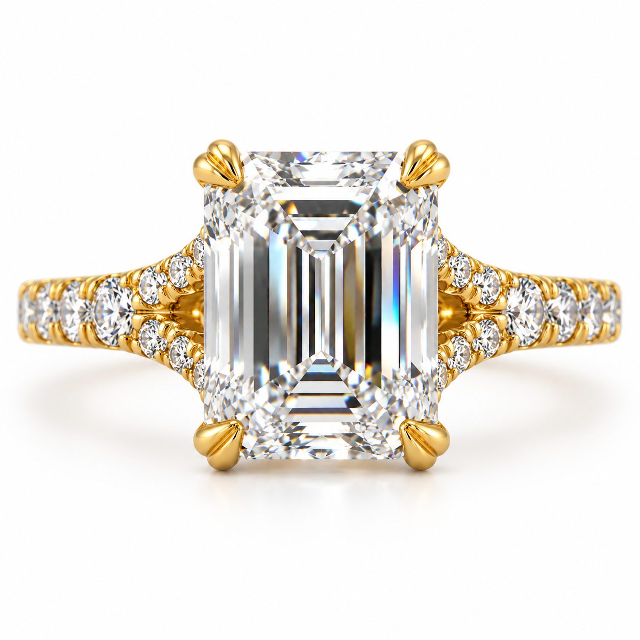 Noble Emerald Diamond Engagement Ring 71621