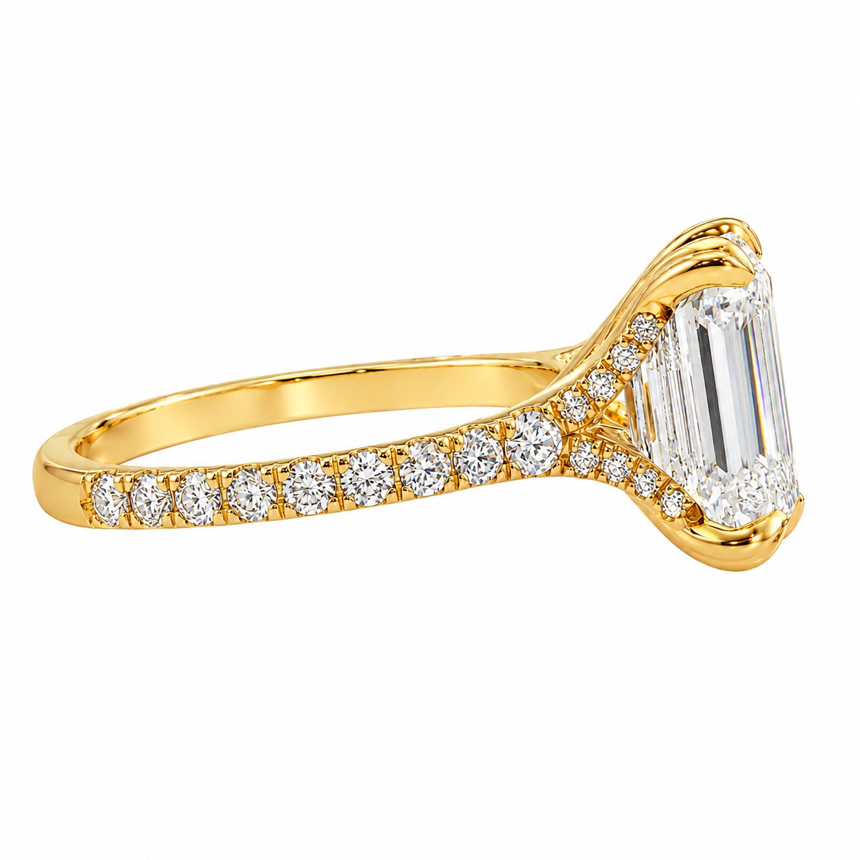 Noble Emerald Diamond Engagement Ring 71621