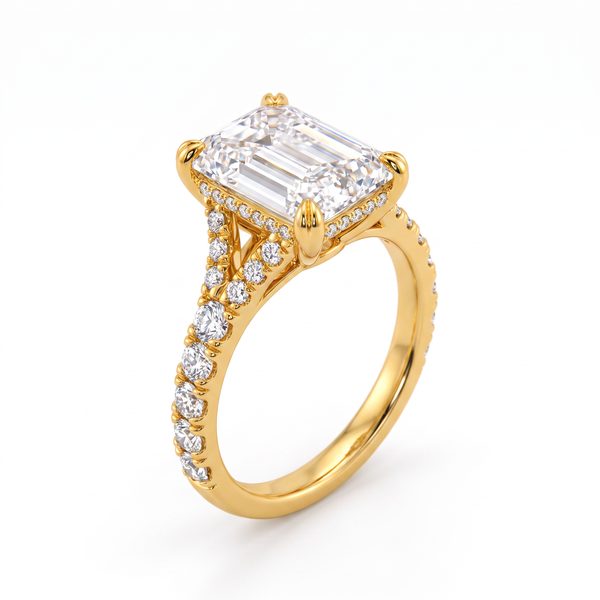 Noble Emerald Diamond Engagement Ring 71621
