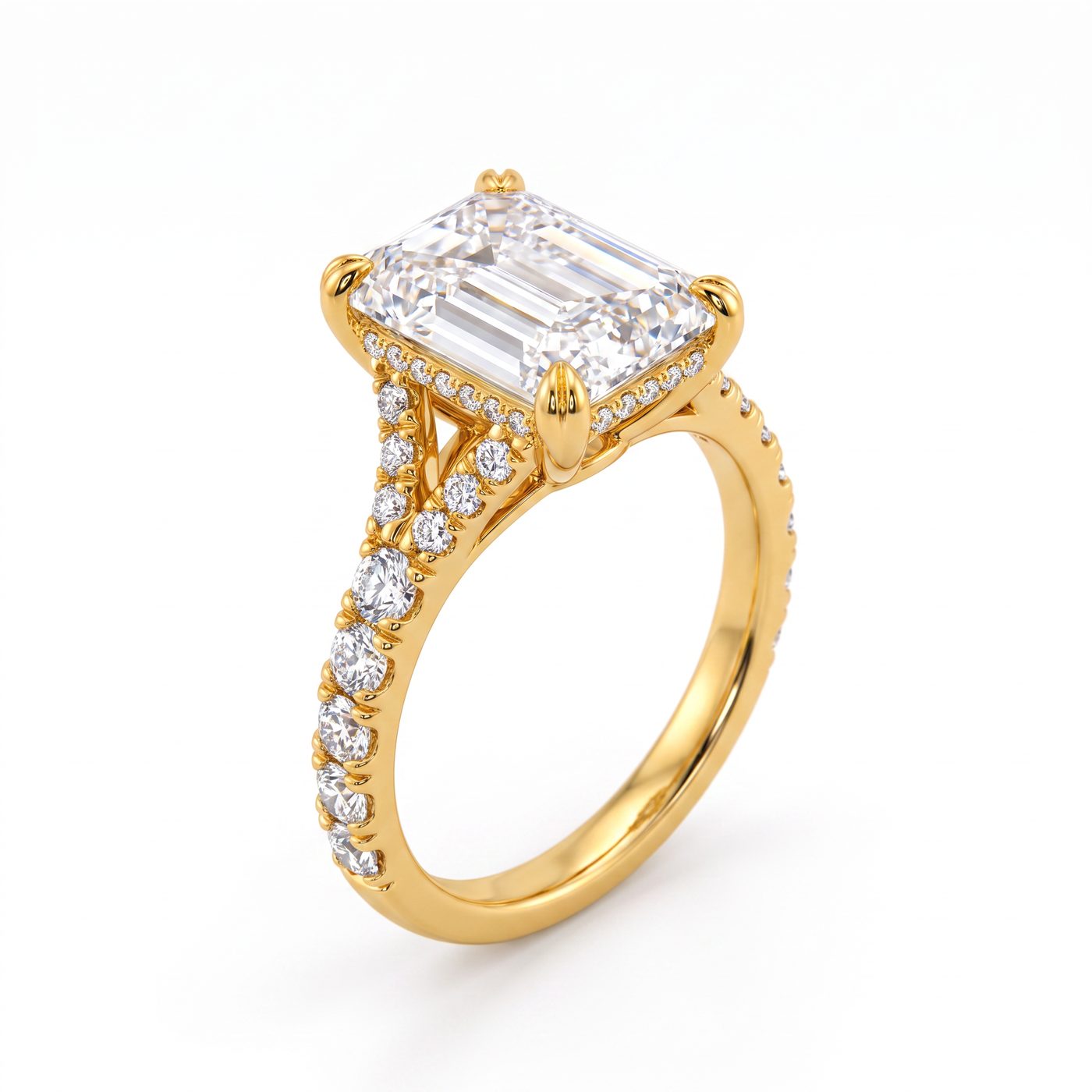 Noble Emerald Diamond Engagement Ring 71621