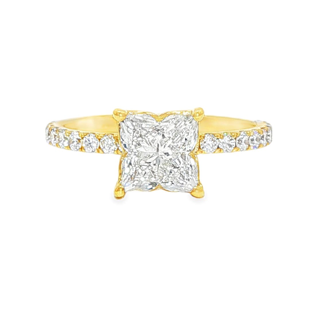 Flower Cut Diamond Engagement Ring 71161