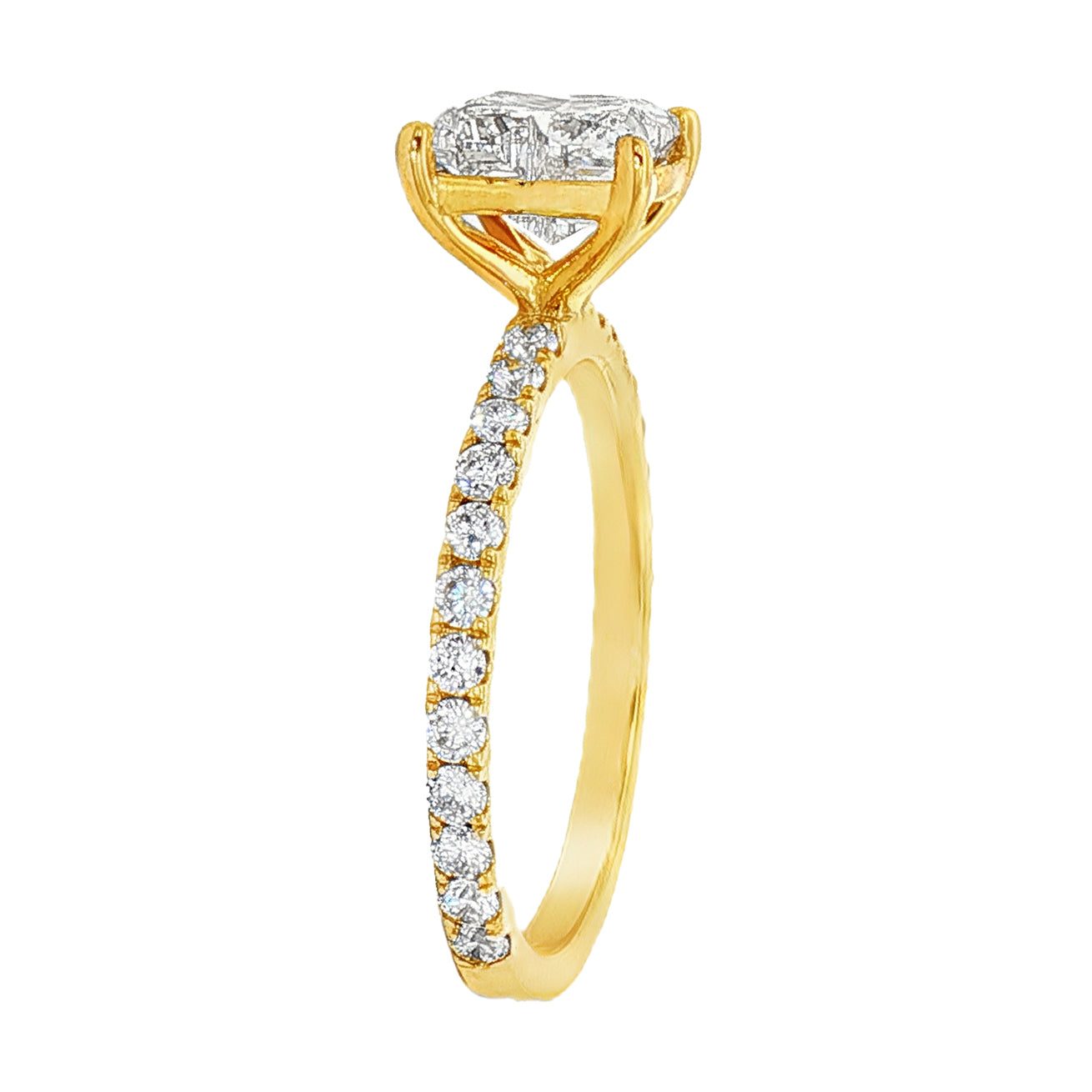Flower Cut Diamond Engagement Ring 71161