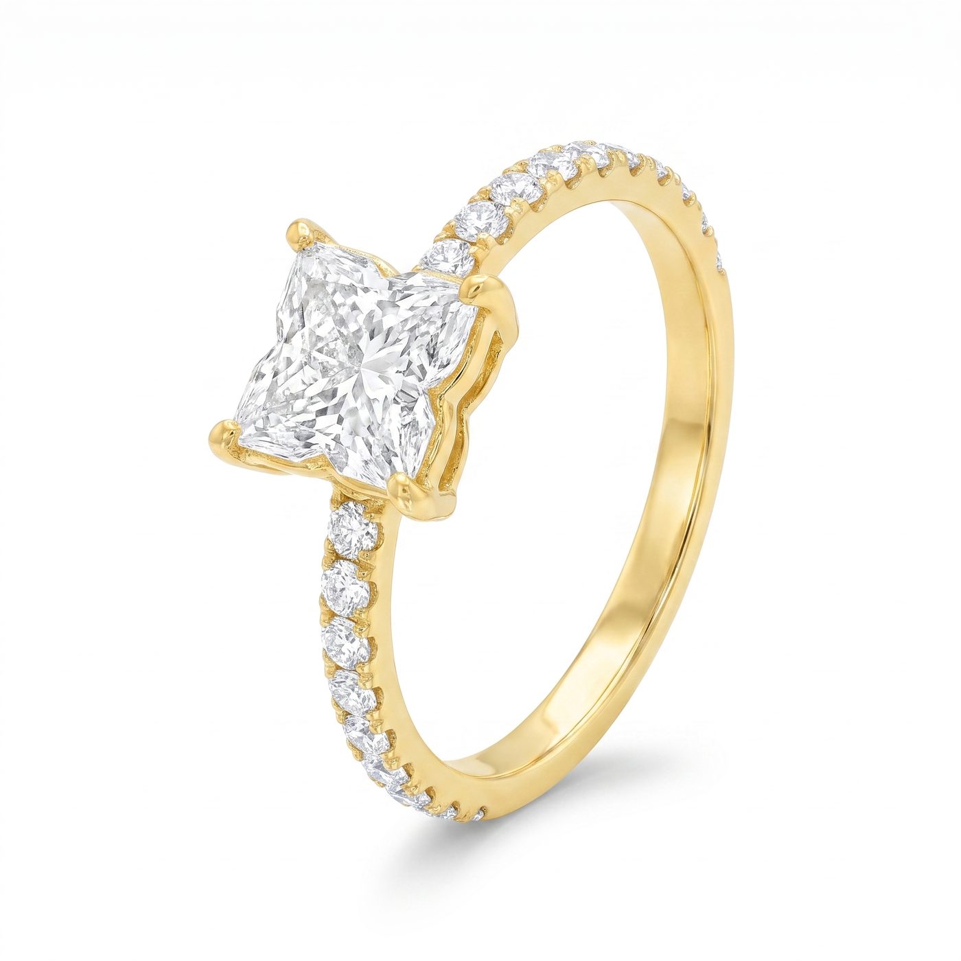 Flower Cut Diamond Engagement Ring 71161