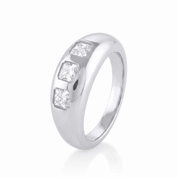 1.93ctw French Cut White Diamond Bombe Ring