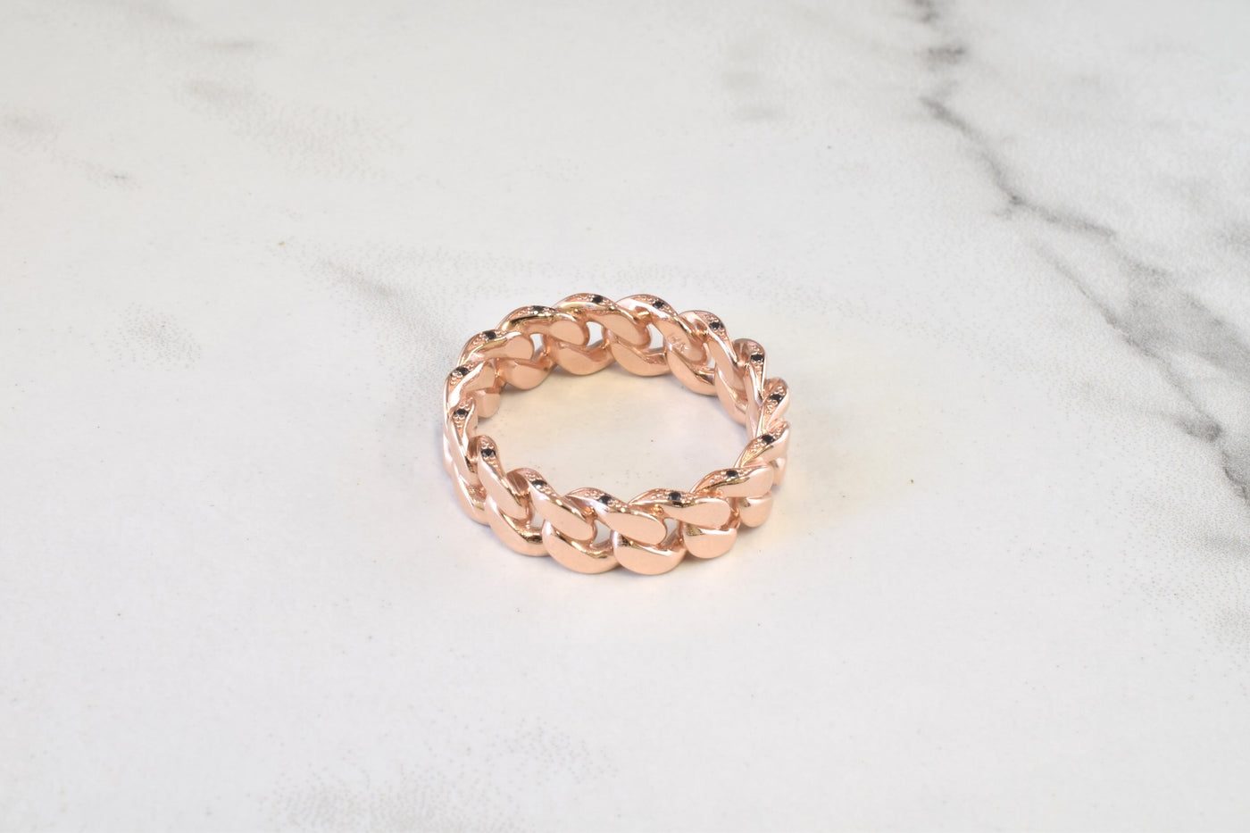 Hidden Cuban link ring V2 Black Diamonds