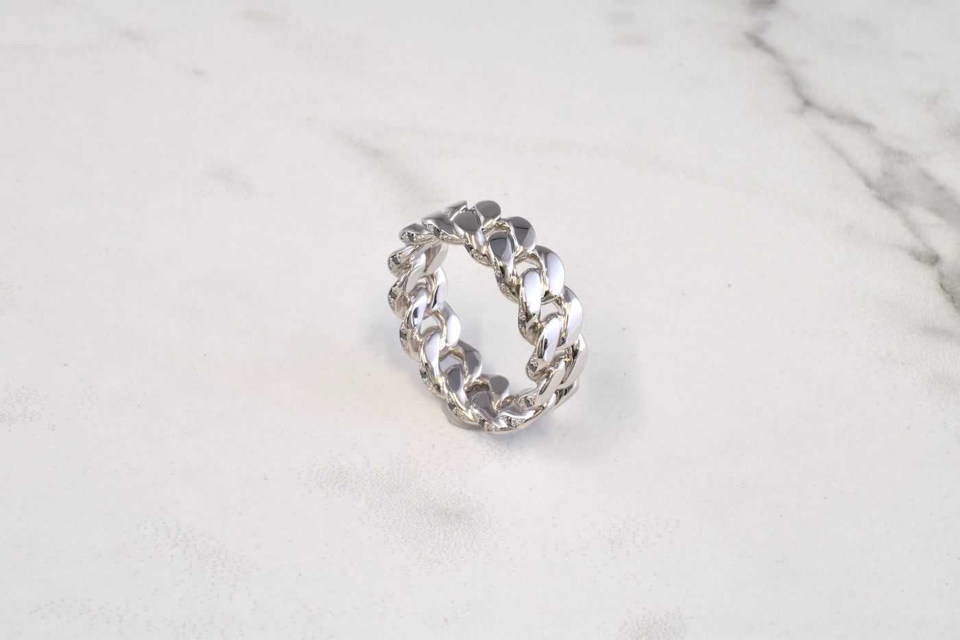 Hidden Cuban link ring V2 Black Diamonds