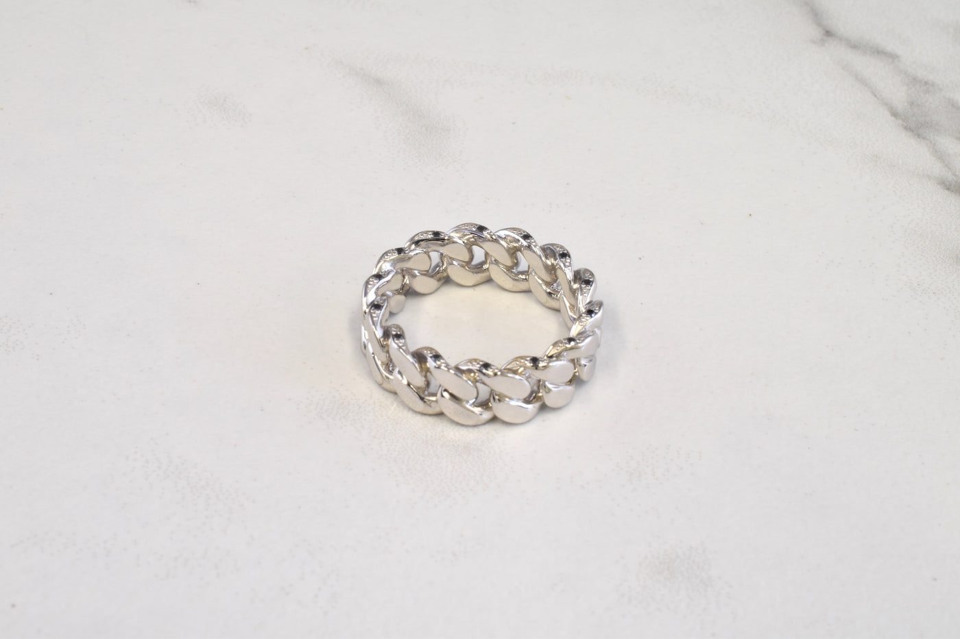Hidden Cuban link ring V2 Black Diamonds